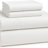 100% Cotton Queen Sheet Set, Brushed Soft, 15" Deep Pocket, White