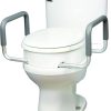 Raised Toilet Seat 3.5" with Removable Padded Arms, Elongated, 250 lbs, White