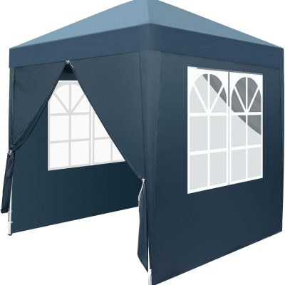 6.5x6.5ft Pop-Up Canopy Tent with 4 Walls & Carry Bag, Outdoor Shelter, Blue