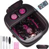 Collapsible Foot Spa Bath Massager with Heat, Bubbles & Remote, 3 Pedicure Tools