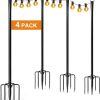 4-Pack Outdoor String Light Poles – Metal Hanging Posts for Patio & Garden