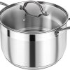 12Qt Stainless Steel Stock Pot with Lid, Heavy Duty Thick-Bottom Cookware