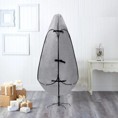 Upright Christmas Tree Storage Bag, Fits 6-7.5 Ft Trees, Gray Cover
