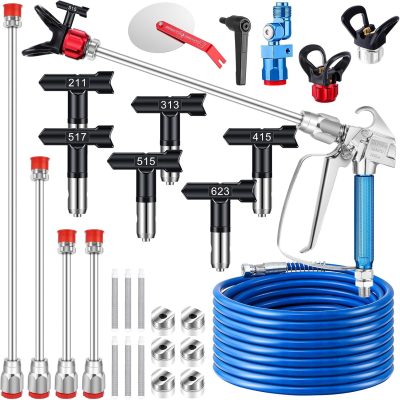 22PCS Airless Paint Sprayer Gun Kit 3600PSI with Hose, Tips, Rods, Filters & Tools