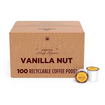 Vanilla Nut Coffee K-Cups, 100% Arabica, Smooth & Nutty, Keurig Compatible, 100 Pods