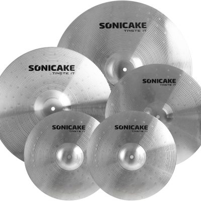 5-Piece Cymbal Set – 14" Hi-Hat, 16"/18" Crash, 20" Ride Silver