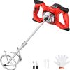 2400W Electric Cement Mixer, 6-Speed Portable Concrete & Mortar Mixer, 110V