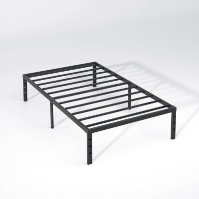 Twin Metal Bed Frame with Storage, Heavy Duty 14" Mattress Foundation, Black