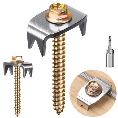 200pcs Reusable Barbed Fence Staples, Wire Fasteners for Softwood & Metal Grid Fencing