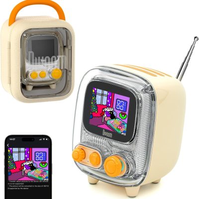 Tiivoo-2 Retro Pixel Bluetooth Speaker, USB-C/TF Playback, Custom Pixel Art, Alarm Clock