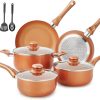 11-Piece Copper Nonstick Cookware Set, Ceramic Coating, Stay-Cool Handles, PFOA-Free