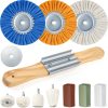 12 Pc 8" Airway Polishing Wheel Kit with Buffing Pads & Compounds for Metal