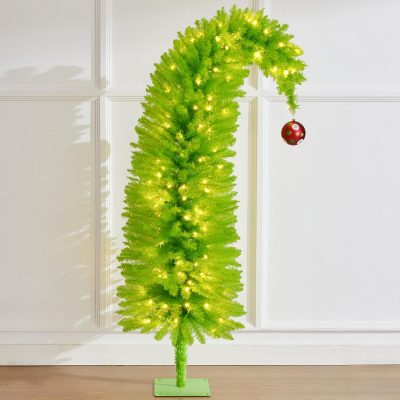 6FT Pre-Lit Artificial Christmas Tree, 170 LED Lights, 480 Tips, Metal Stand