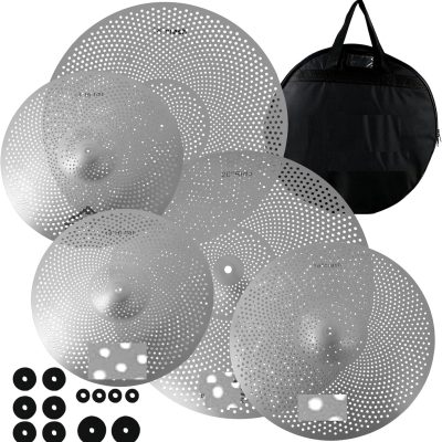 Low Volume 5-Piece Cymbal Pack: 14" Hi-Hat, 16"/18" Crashes, 20" Ride + Bag