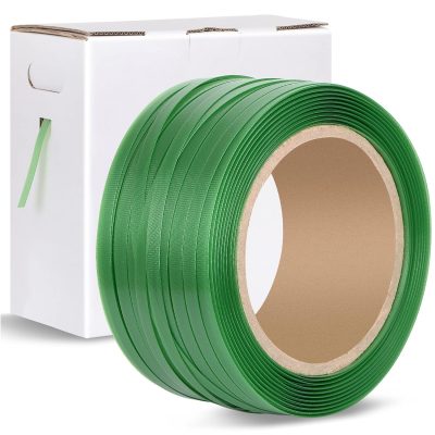 Heavy Duty Green PET Strapping Roll 1000' x 5/8", 1400 lbs Break Strength