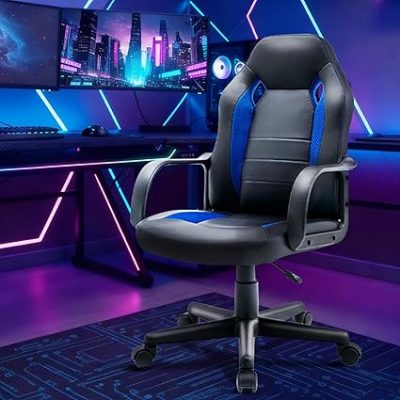 Ergonomic Gaming Chair, PU Leather, Office/Desk, for Adults, Teens & Kids