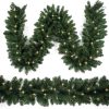 9FT Pre-Lit Fraser Fir Christmas Garland, 50 Lights, Lush Green Indoor/Outdoor Decor