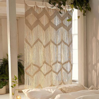 Macrame Curtain & Room Divider, Boho Wall Hanging 42"x75"