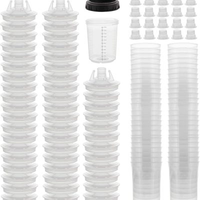 MPS 50-Pack Disposable Paint Spray Gun Cup Liners & Lids, 6oz