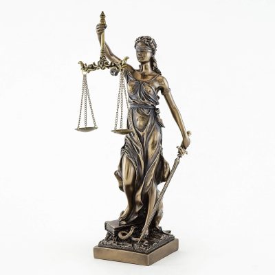 Lady Justice Statue, 12.5" Bronze Finish Sculpture