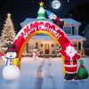10FT Inflatable Christmas Arch with Santa, Snowman & Tree, 5 LED Lights, Outdoor Yard Decor