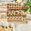 Christmas 3-Piece Mini Embossed Rolling Pin Set, Laser Engraved with Snowflakes & More