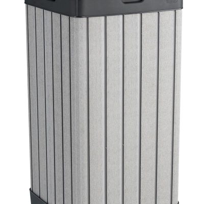 Rockford 38 Gal Outdoor Kitchen Trash Can with Lid & Drip Tray, Grey