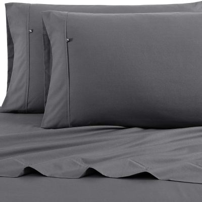 King Cotton Percale Sheet Set, Crisp & Cool Bedding, Whale Grey, Home Decor
