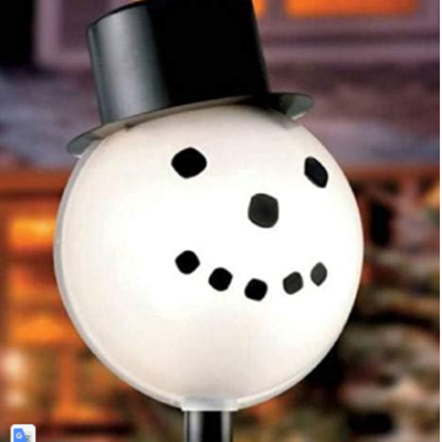 Halloween & Christmas Lamppost Cover, Outdoor Snowman Head Light Decoration